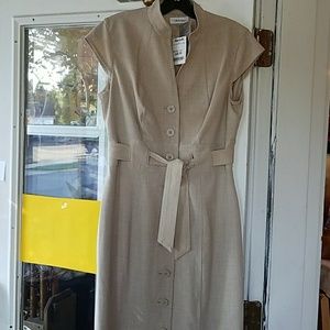 NWT, Calvin Klein, beige dress